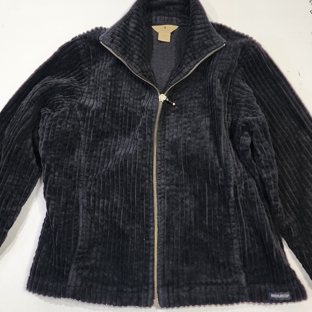 Woolrich Jacket Womens Medium Black  Full Zip Pockets Outdoor Hiking Warm